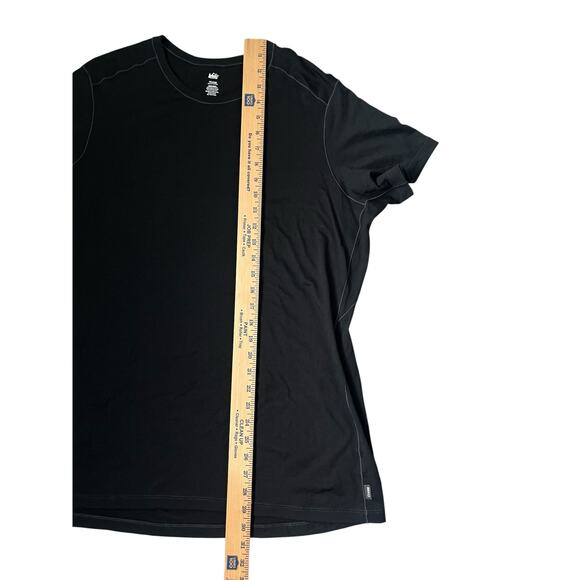 REI Merino 185 Base Layer Top Short Sleeves Black Wool Lightweight Gorpcore 1X - Picture 6 of 6